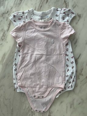 Ralph Lauren Light Pink Short-Sleeve Baby Bodysuit Duo